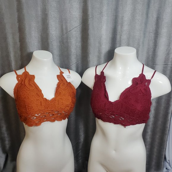 Anemone Other - Two anemone Colored Mini Bralettes SZ. M Both New one NWT. Orange, Burgundy BOGO
